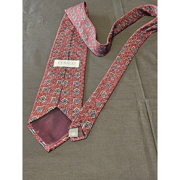 Vintage Louis Feraud Geometric Pattern Silk Tie - Picture 10 of 10